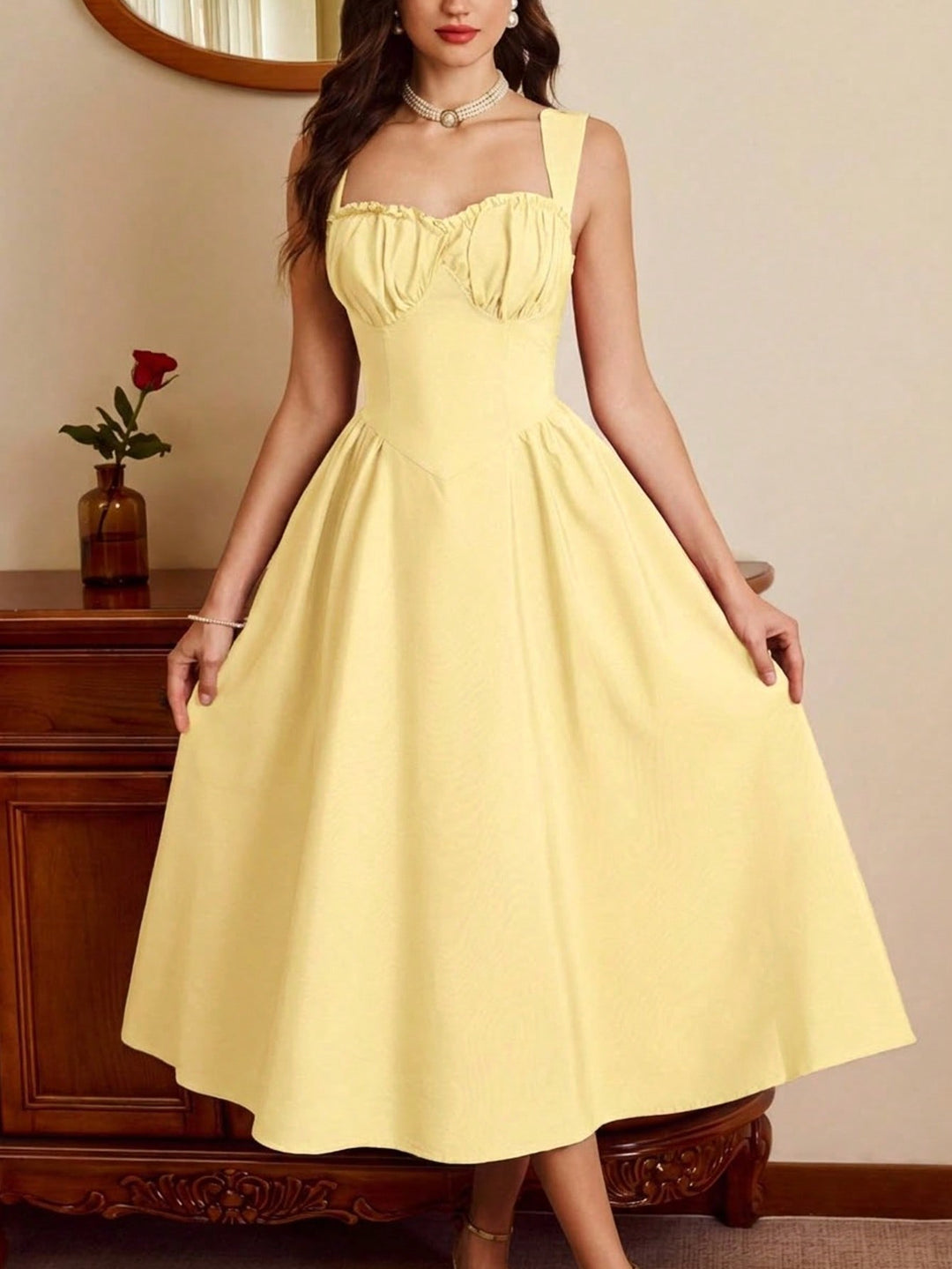 Rochie midi SHEIN, galben