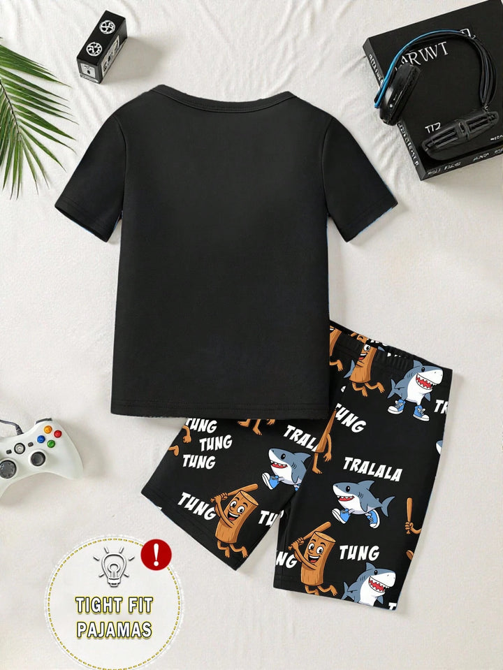 Compleu pijamale SHEIN, negru