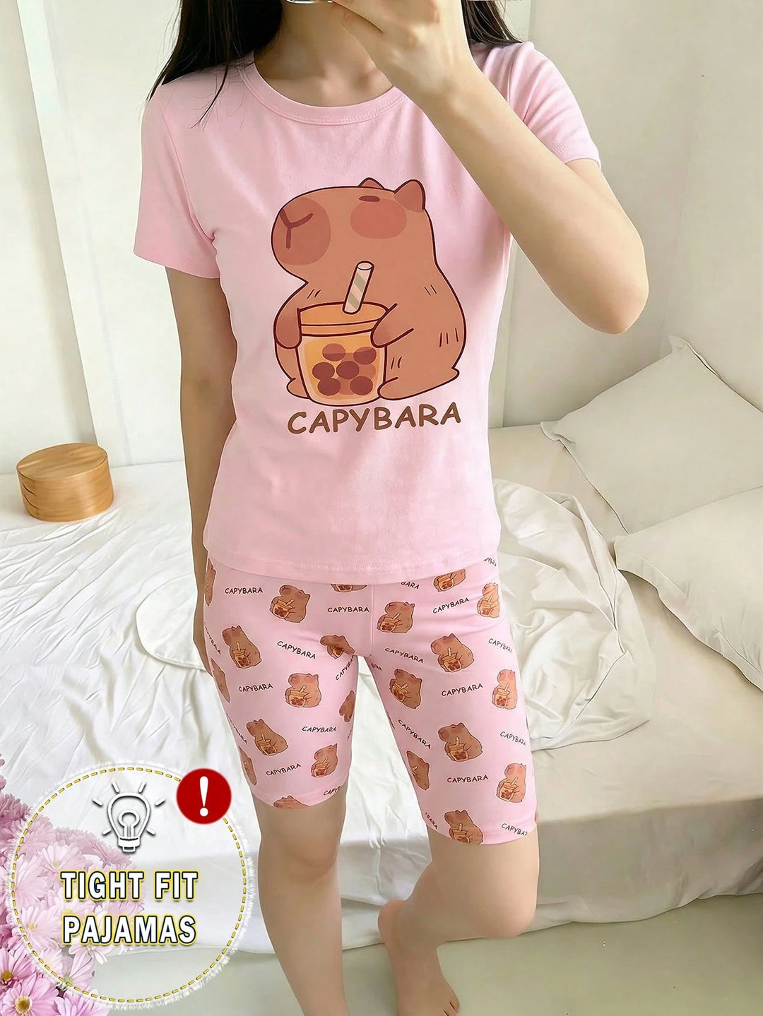 Compleu pijamale SHEIN, roz