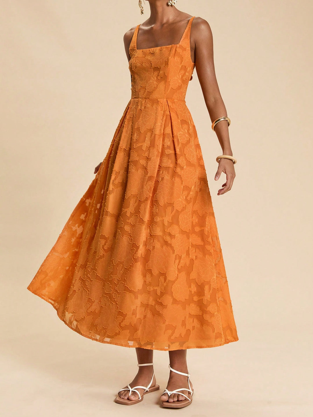 Rochie maxi SHEIN, portocaliu