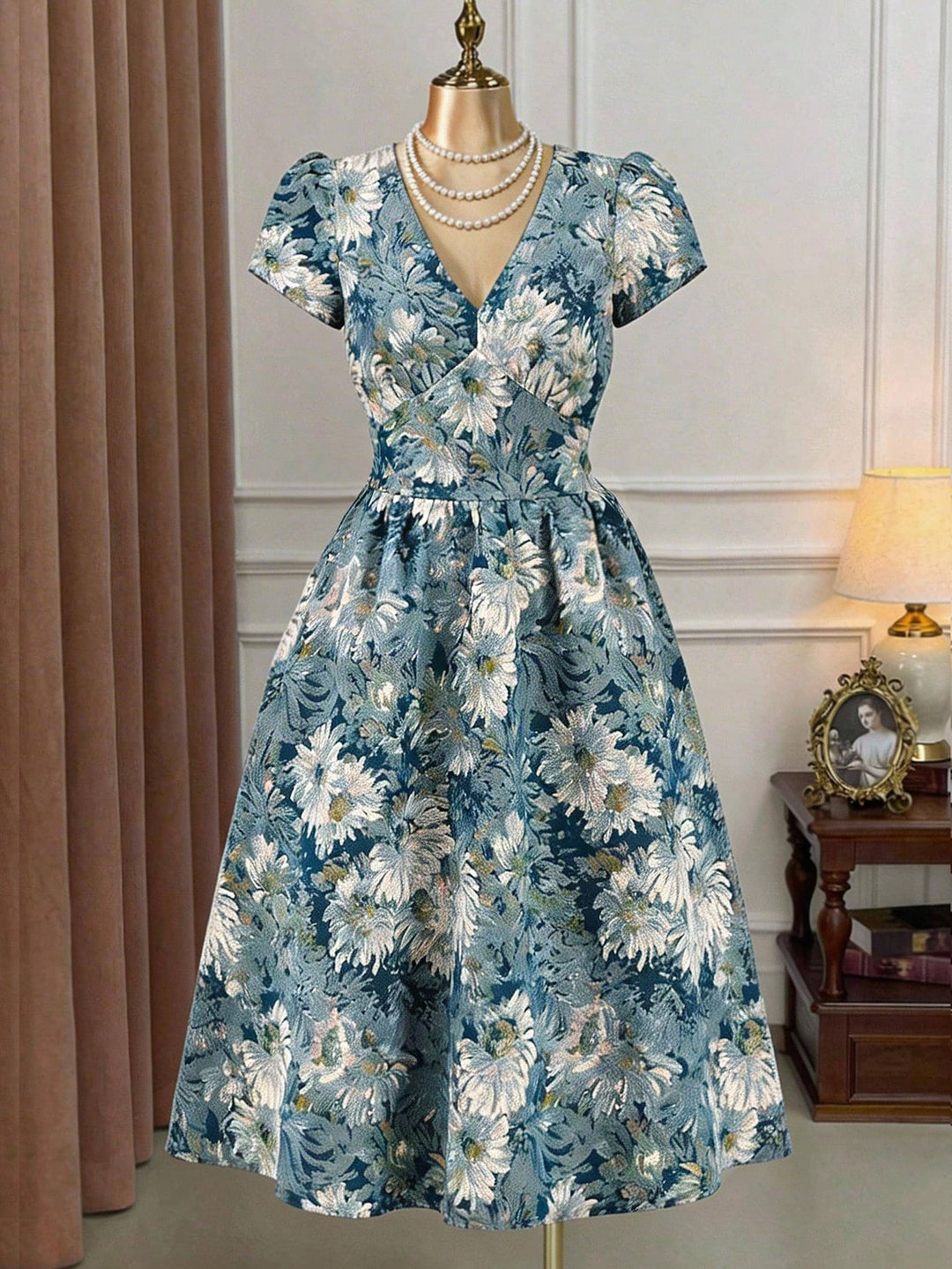 Rochie midi SHEIN, albastru