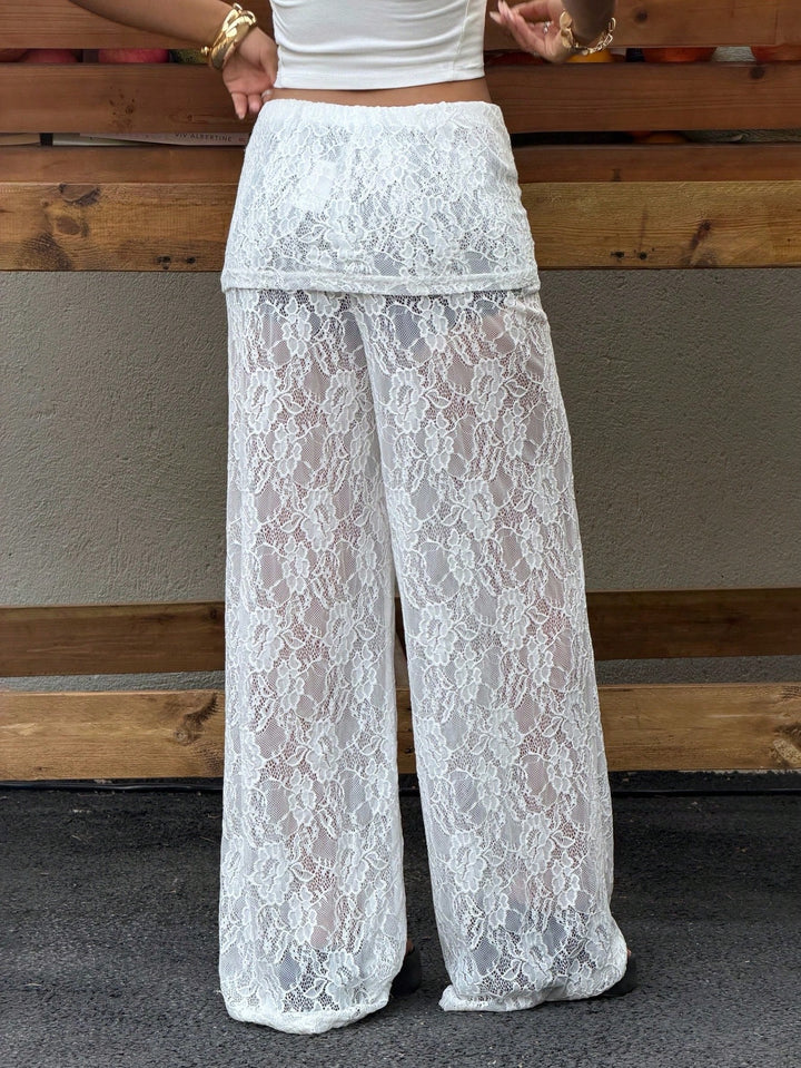 Pantaloni SHEIN, alb