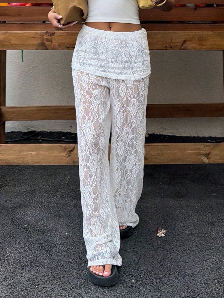 Pantaloni SHEIN, alb