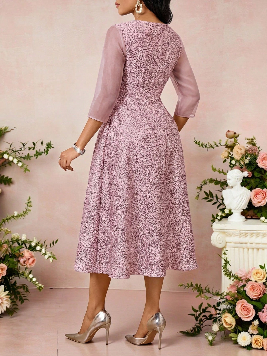 Rochie midi SHEIN, roz