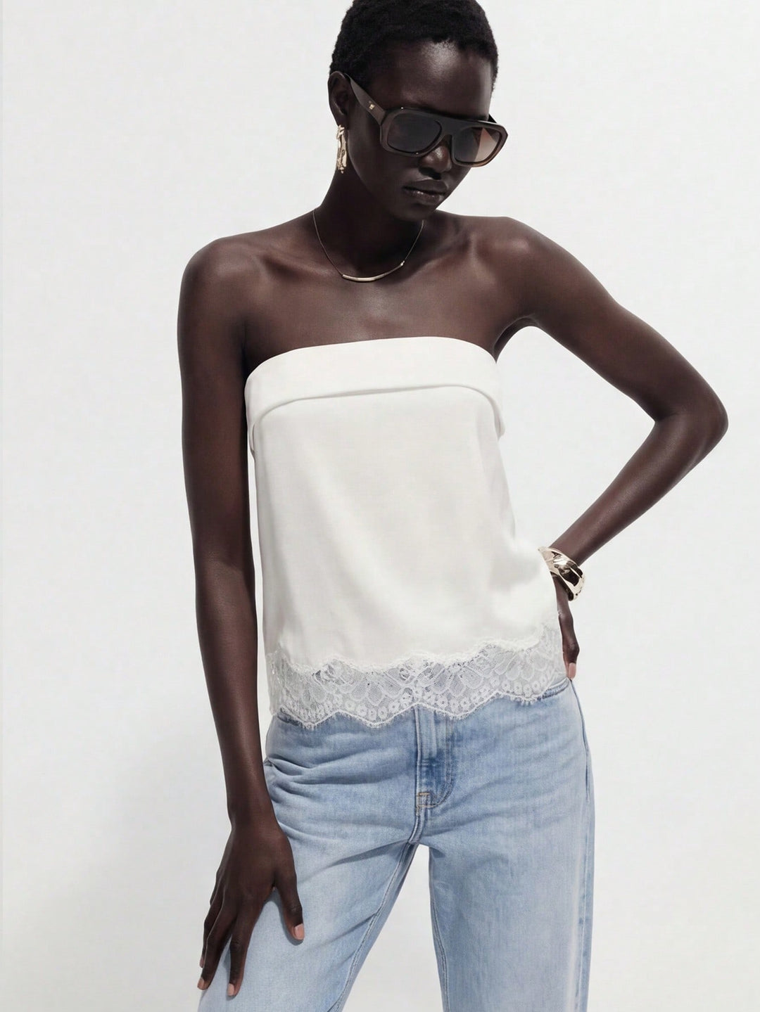 Top SHEIN, alb