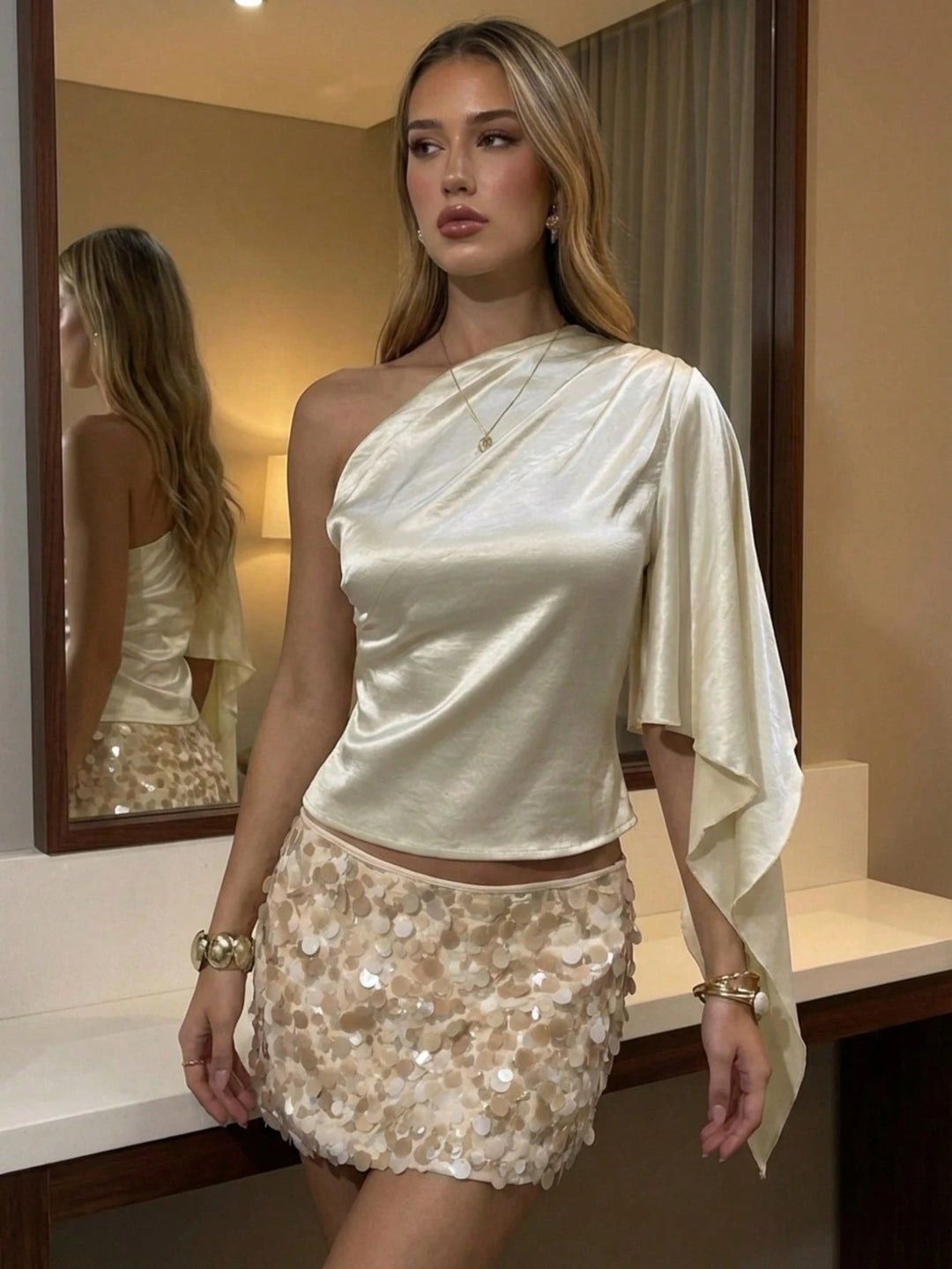Top SHEIN, auriu