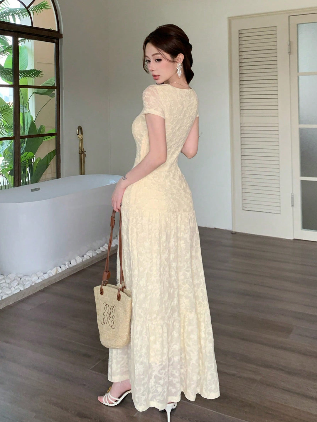 Rochie maxi SHEIN, bej