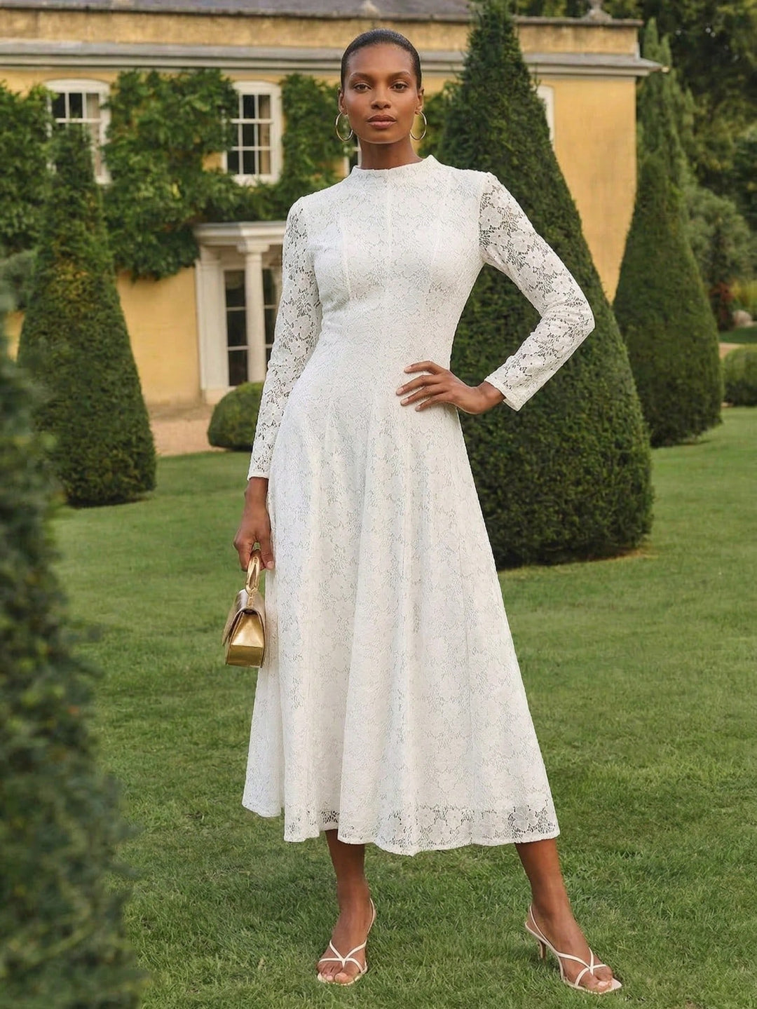 Rochie midi SHEIN, alb