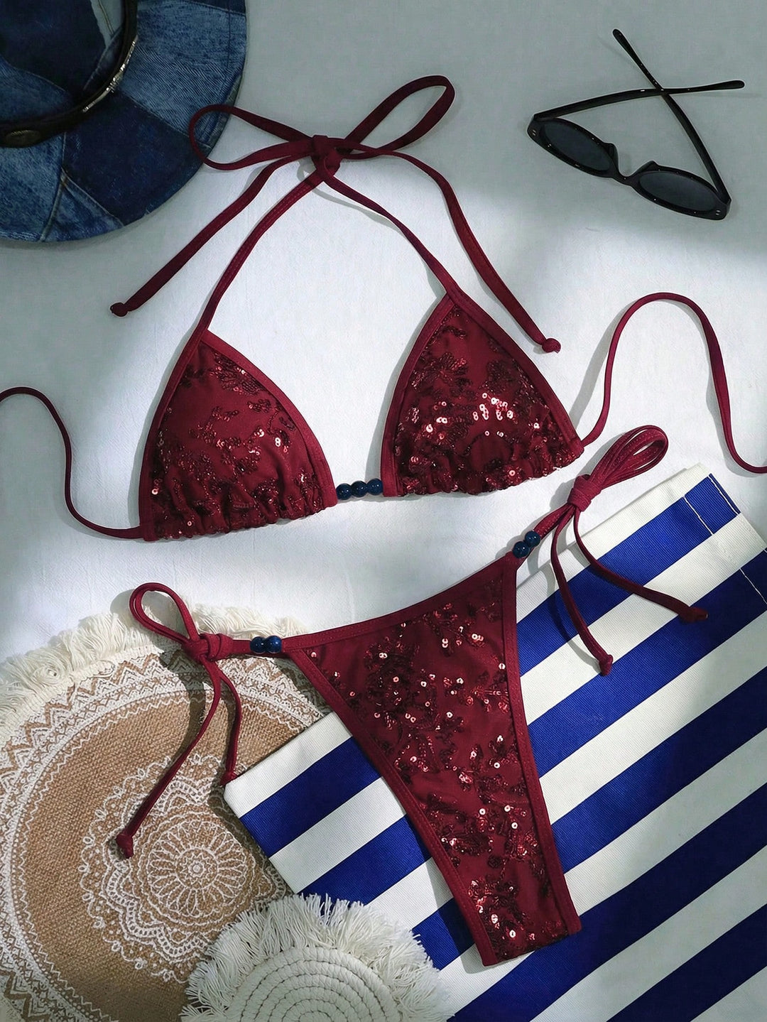 Set bikini SHEIN, roșu