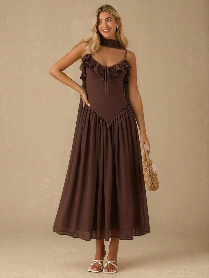 Rochie maxi SHEIN, maro