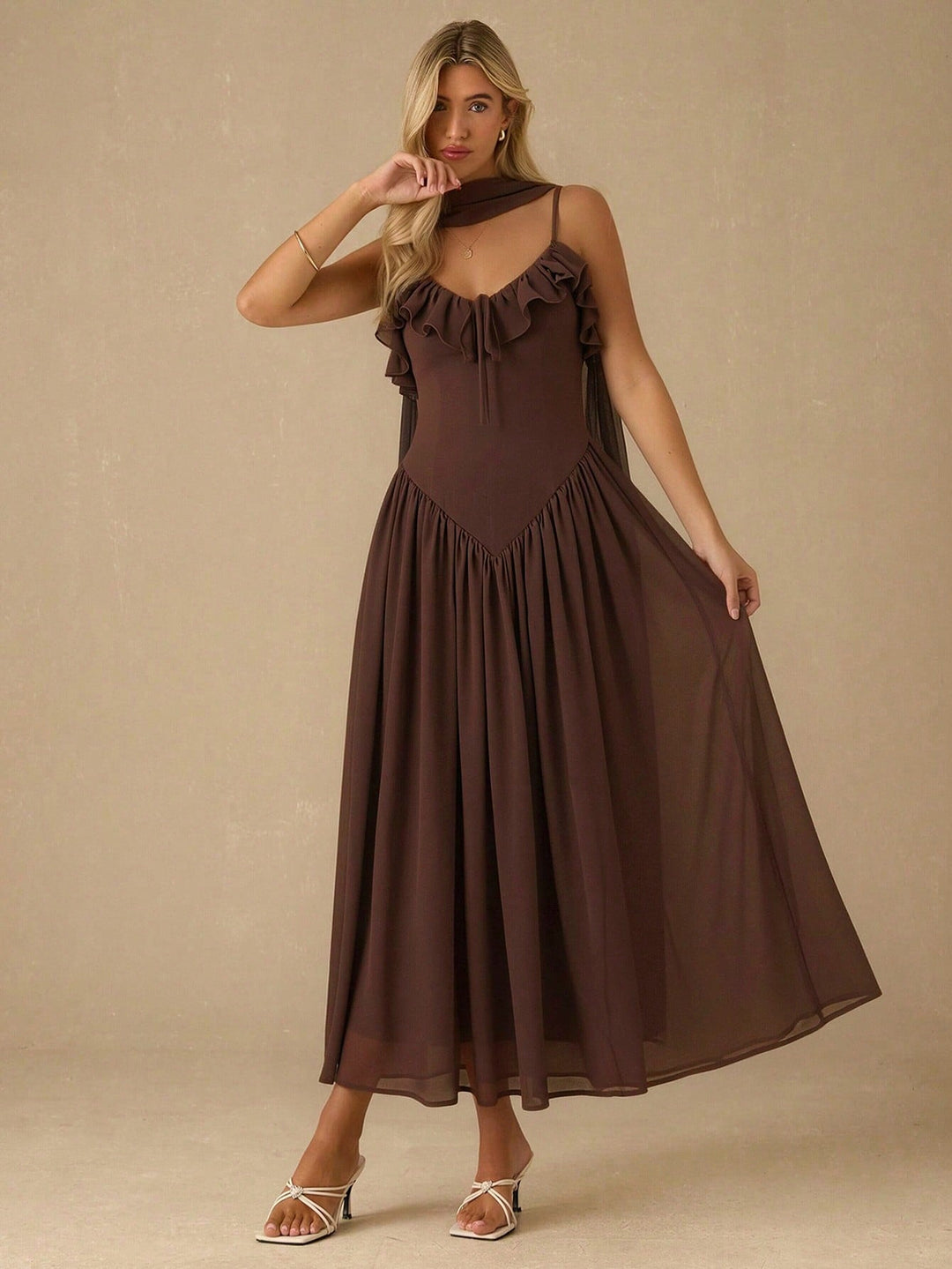 Rochie maxi SHEIN, maro