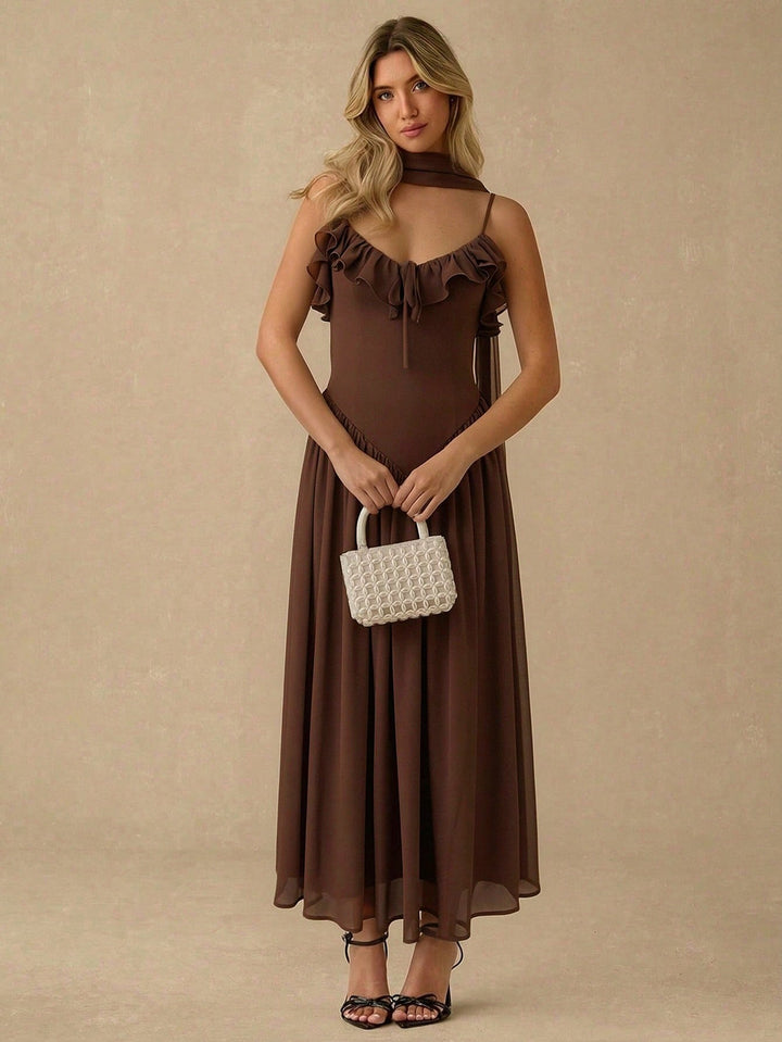 Rochie maxi SHEIN, maro