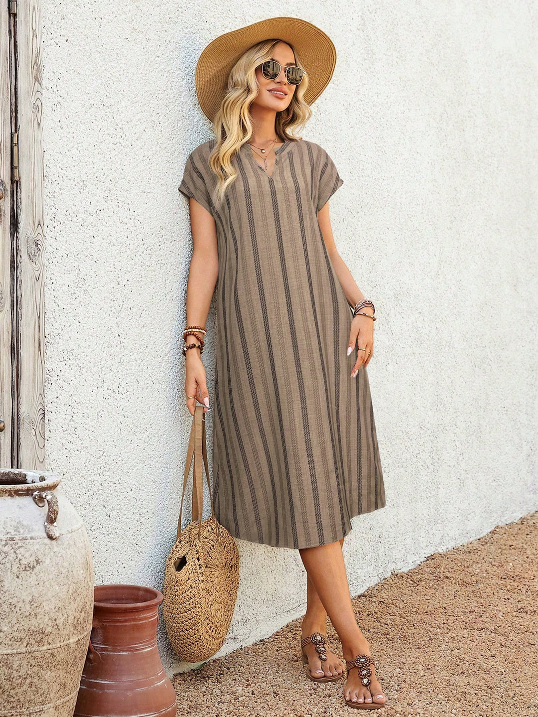 Rochie midi SHEIN, maro
