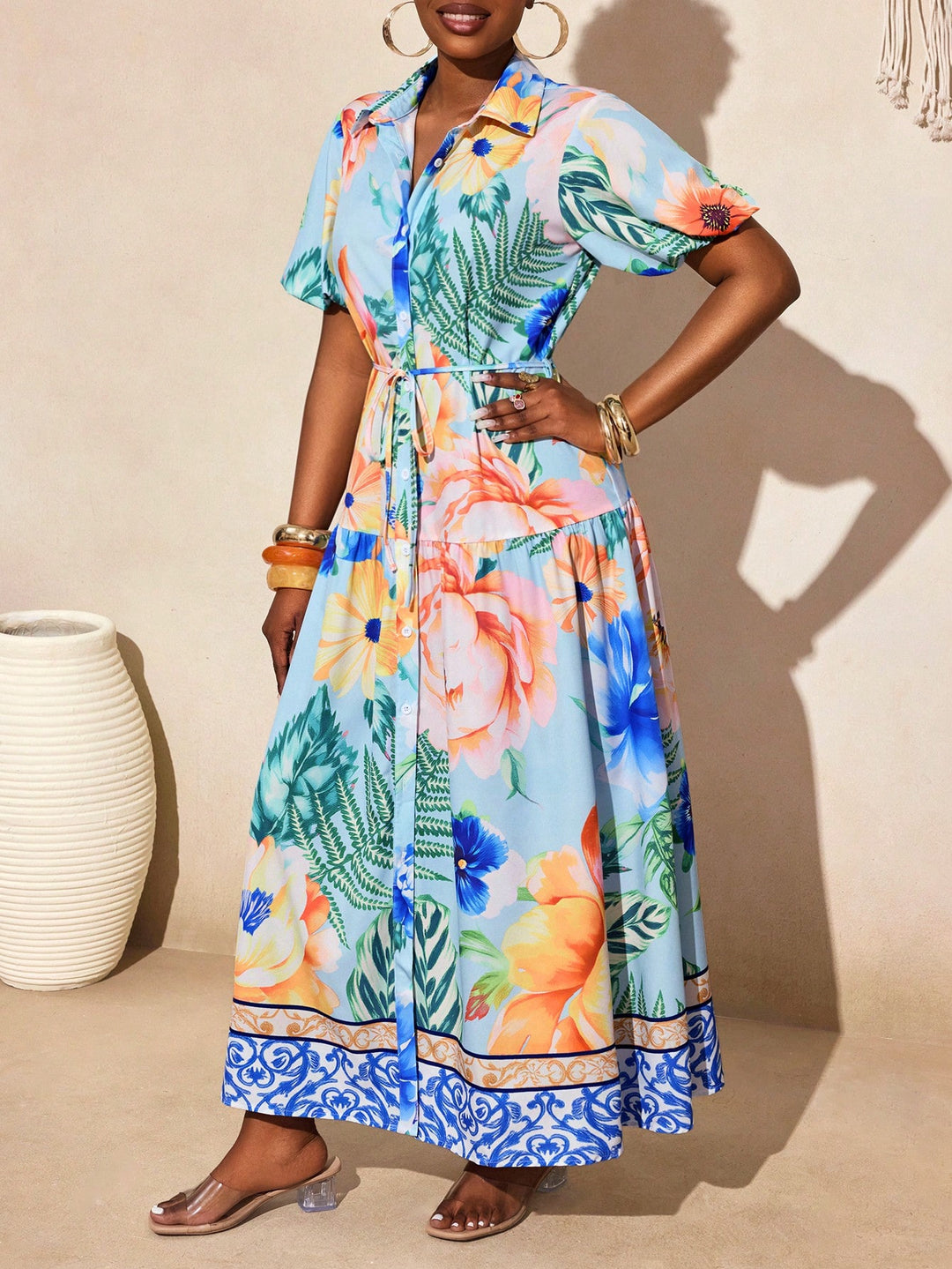 Rochie maxi SHEIN, mix culori