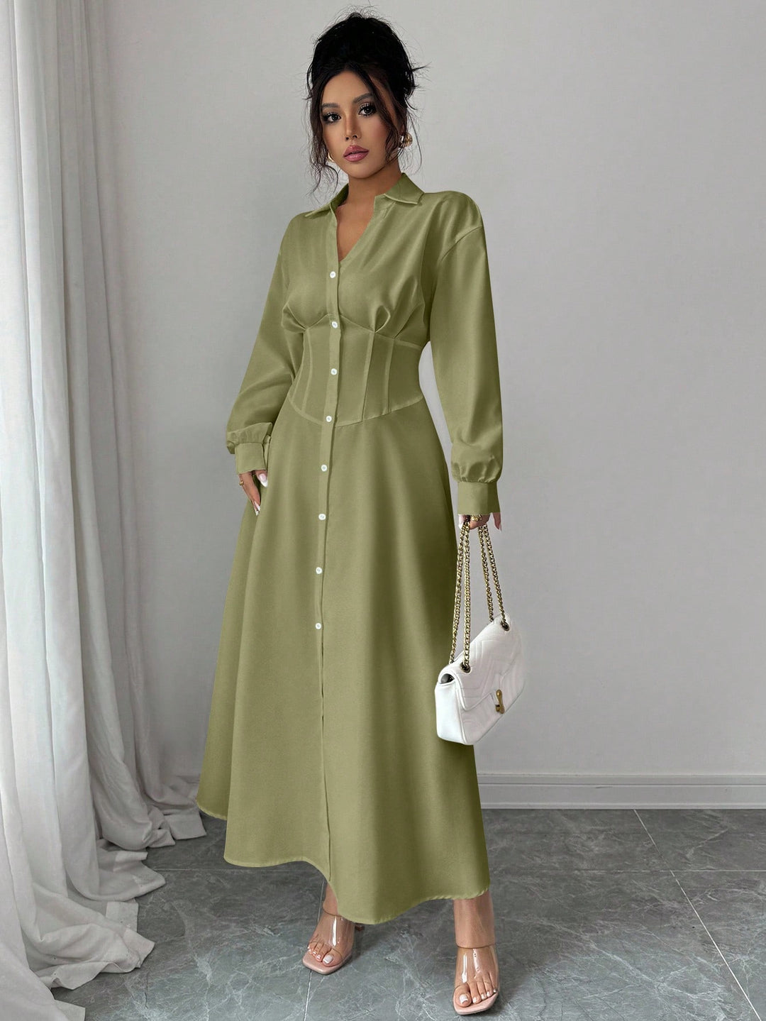 Rochie maxi SHEIN, verde
