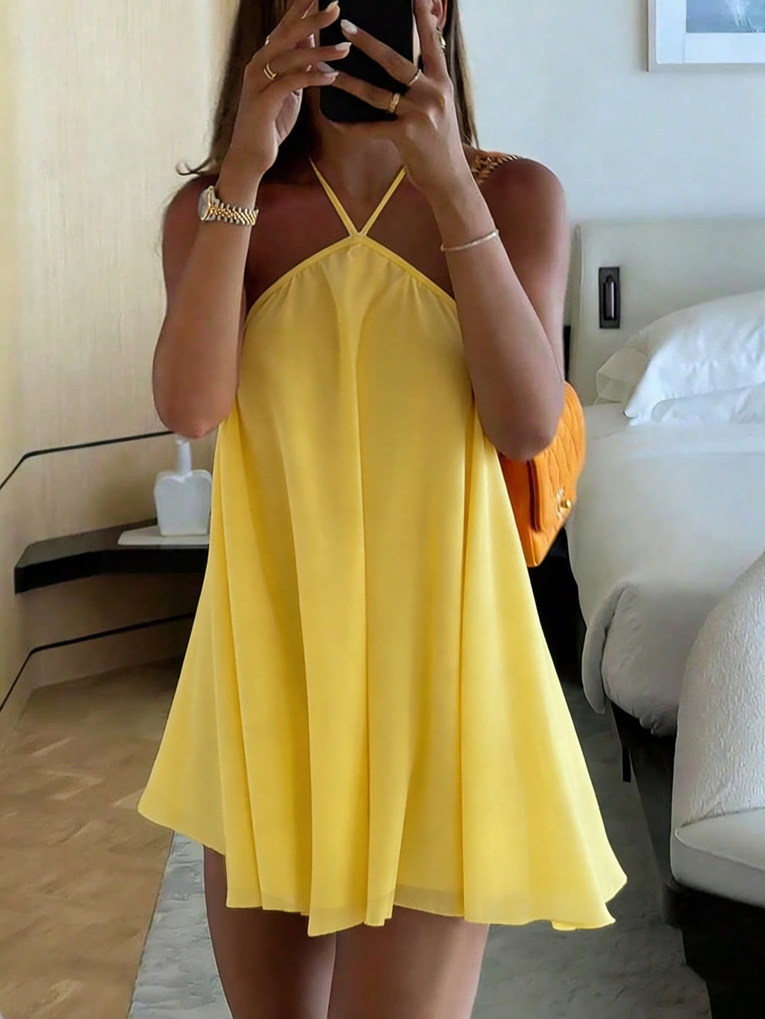 Rochie mini SHEIN, galben
