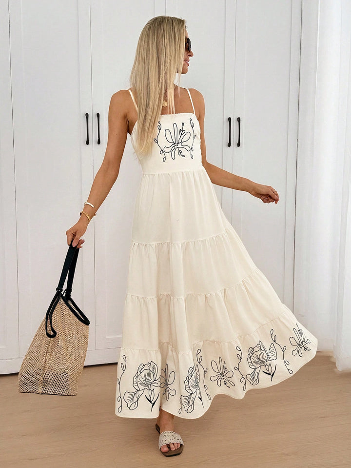 Rochie maxi SHEIN, crem