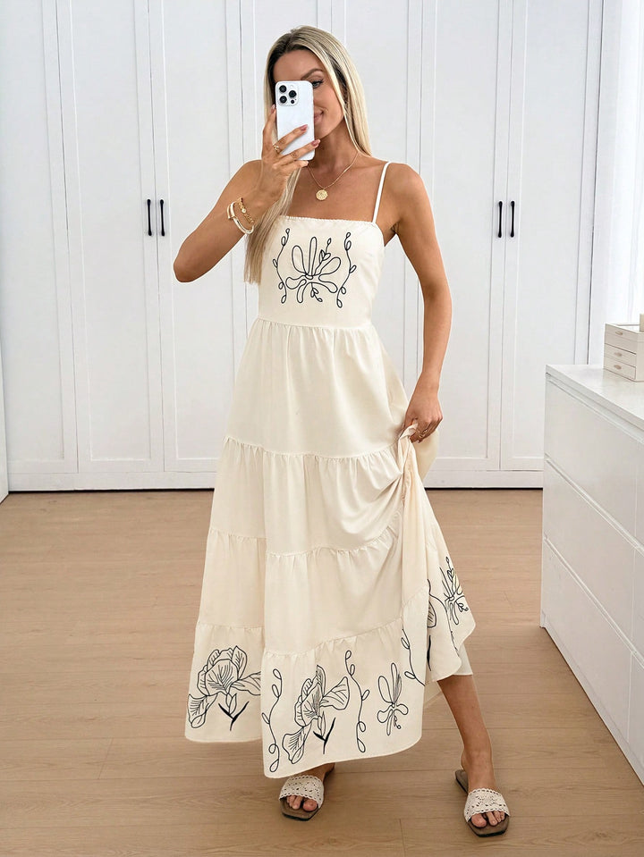 Rochie maxi SHEIN, crem