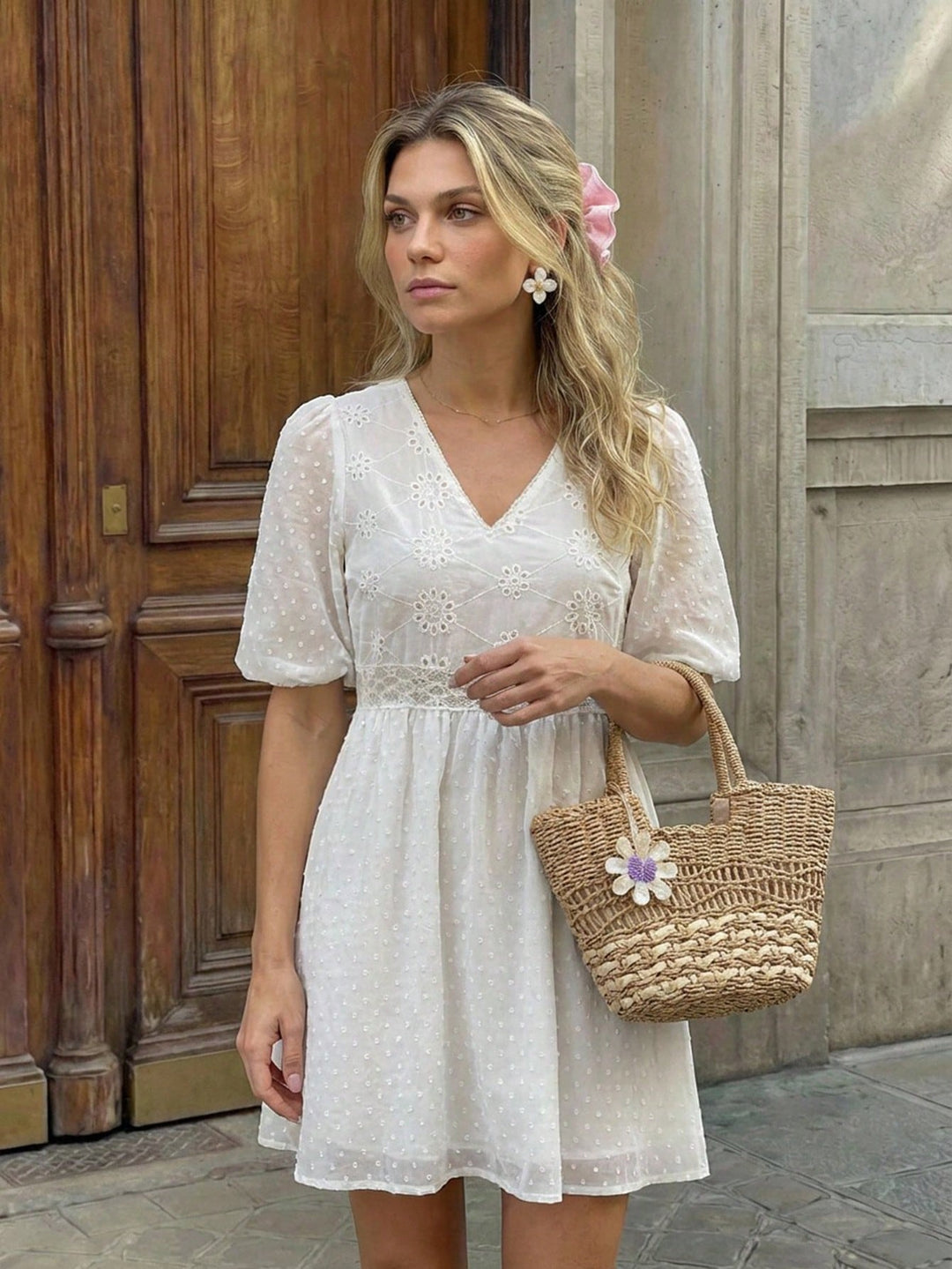 Rochie scurtă SHEIN, alb