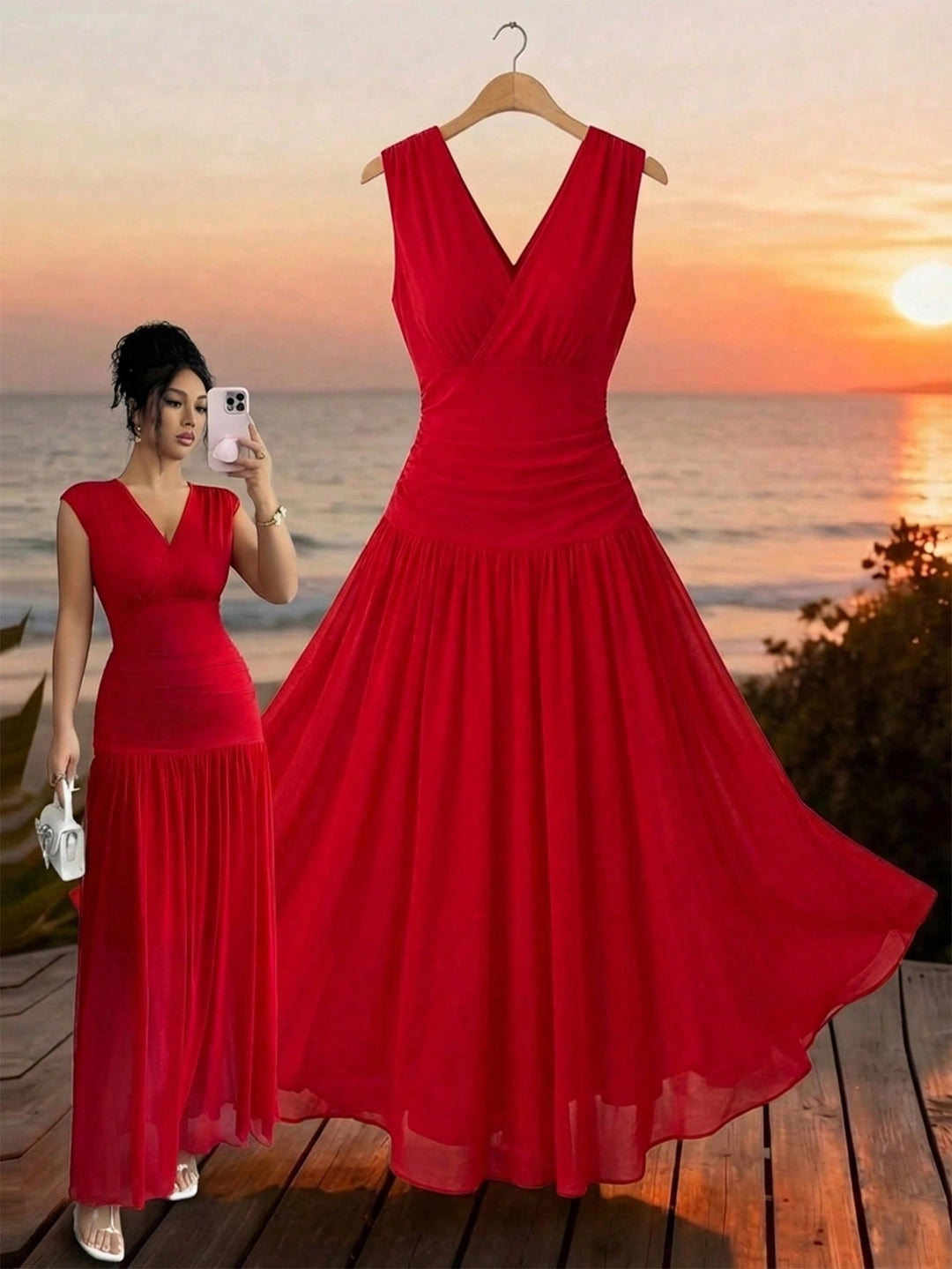 Rochie maxi SHEIN, roșu
