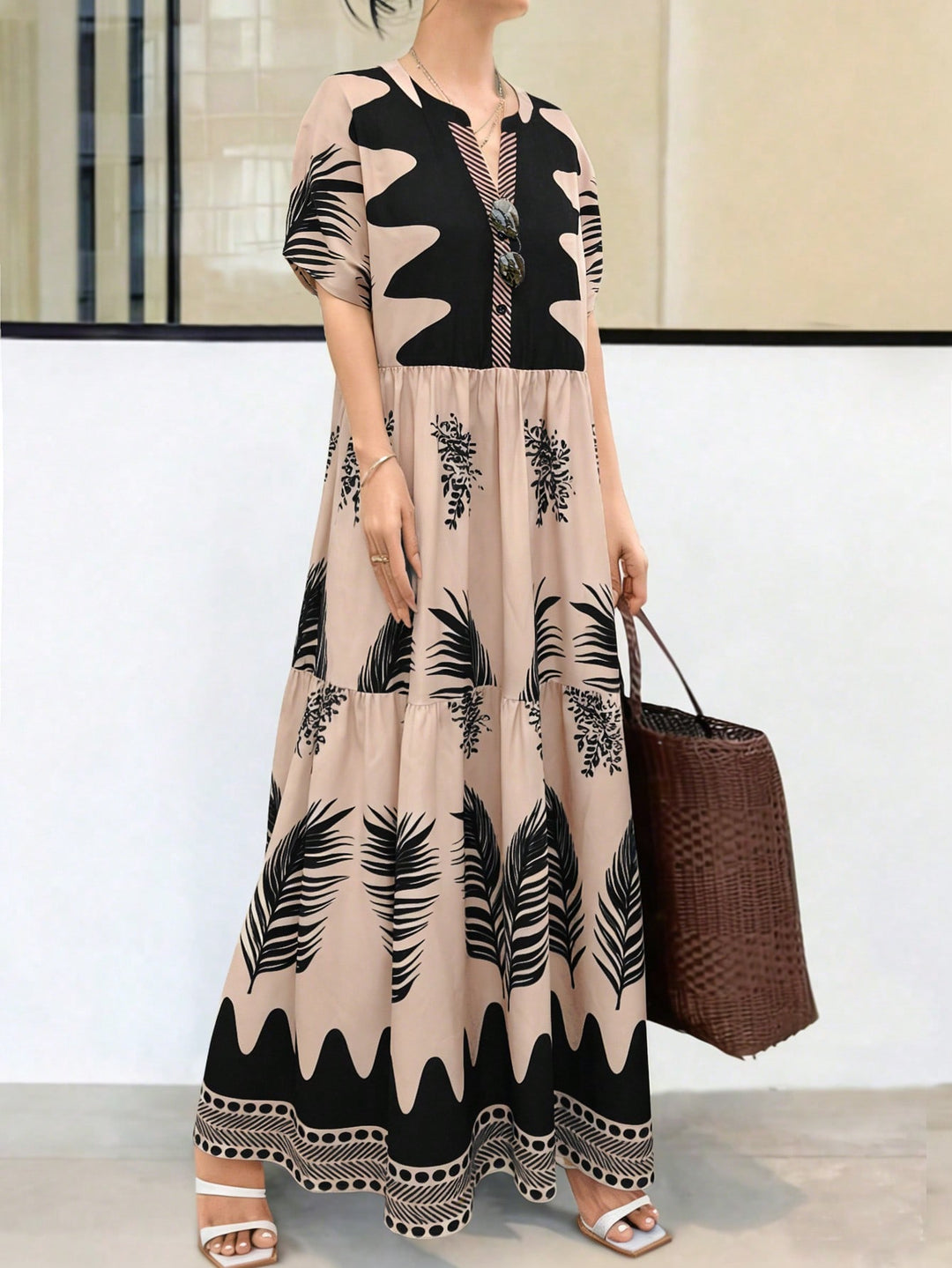 Rochie maxi SHEIN, kaki