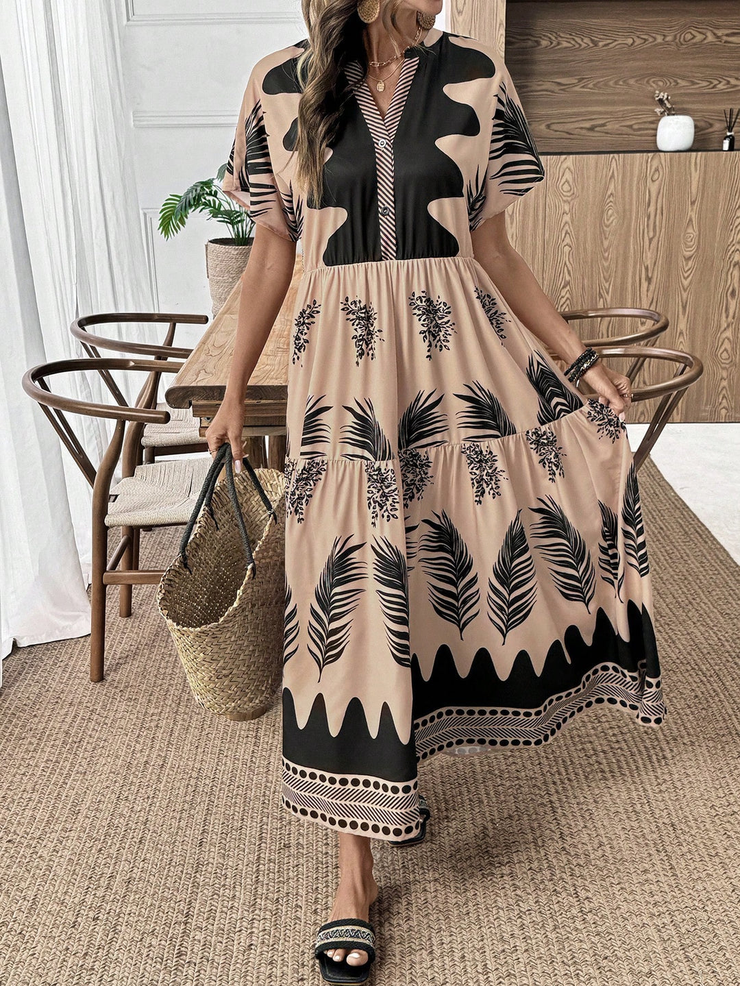 Rochie maxi SHEIN, kaki