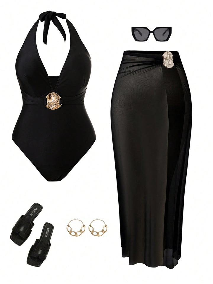 Costum de baie SHEIN, negru