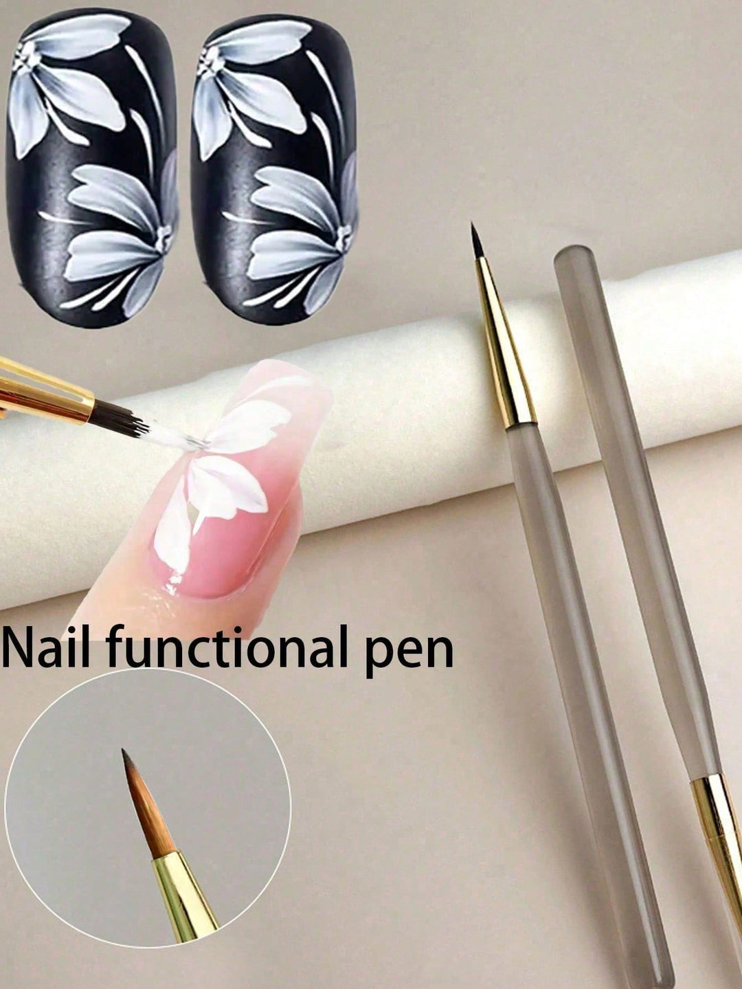 Pensulă pentru nail art SHEIN, mix culori