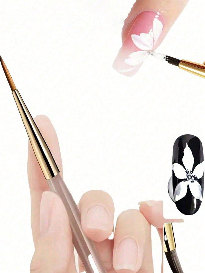 Pensulă pentru nail art SHEIN, mix culori