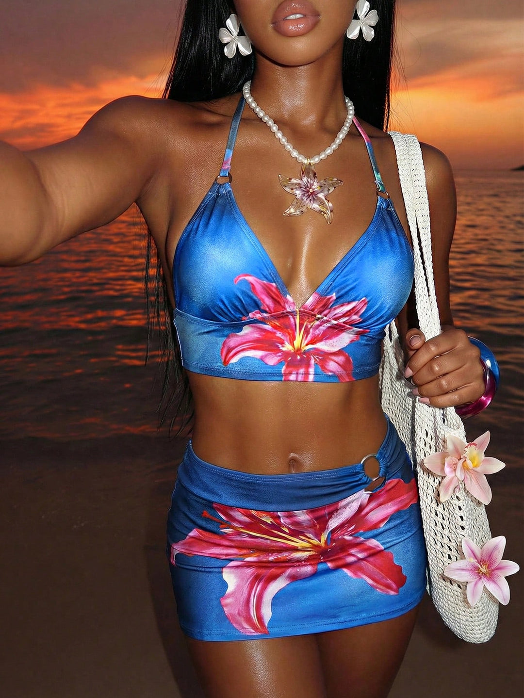 Costum de baie SHEIN, albastru