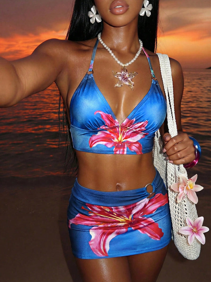 Costum de baie SHEIN, albastru