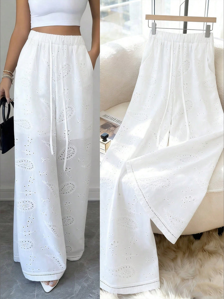 Pantaloni SHEIN, alb