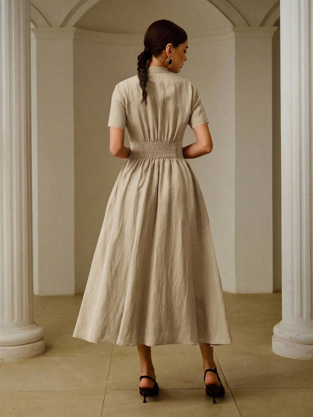 Rochie midi SHEIN, kaki
