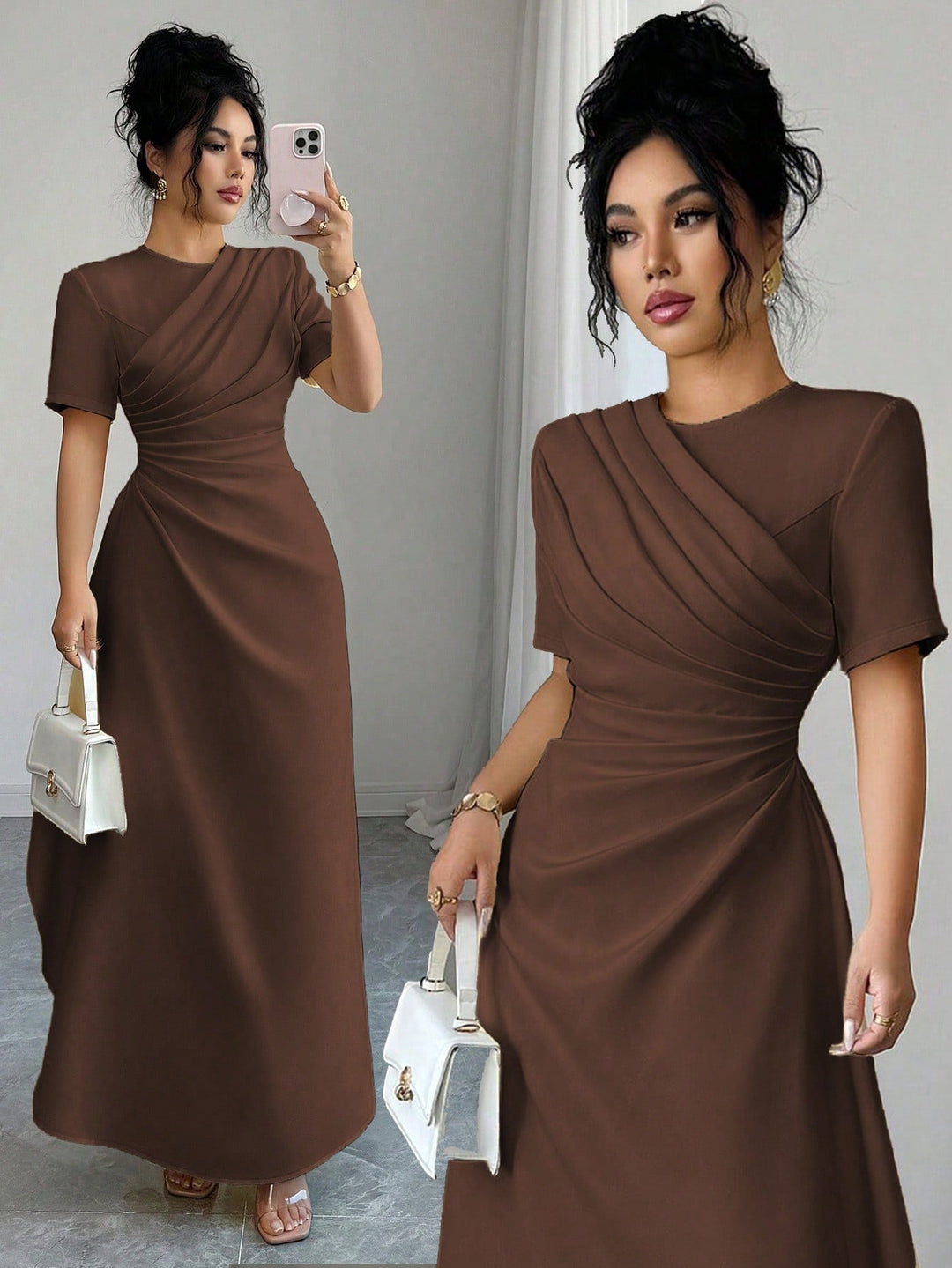 Rochie maxi SHEIN, maro