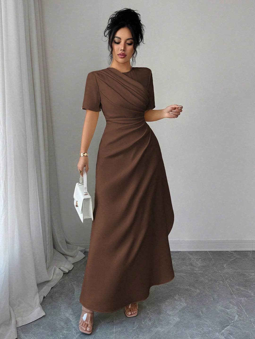Rochie maxi SHEIN, maro