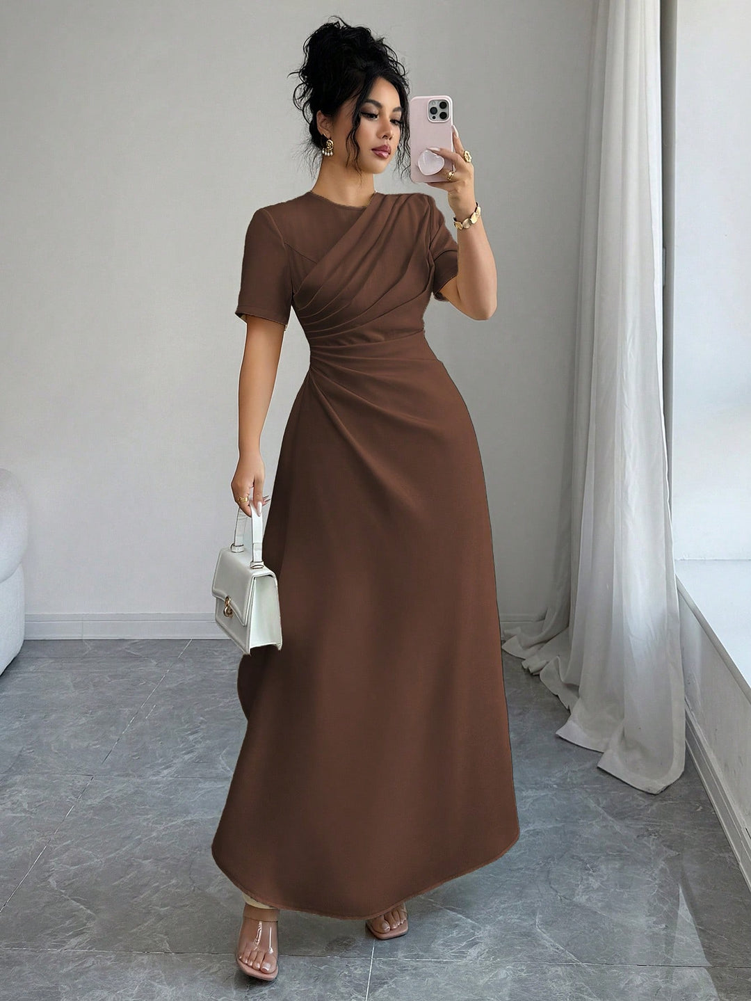 Rochie maxi SHEIN, maro