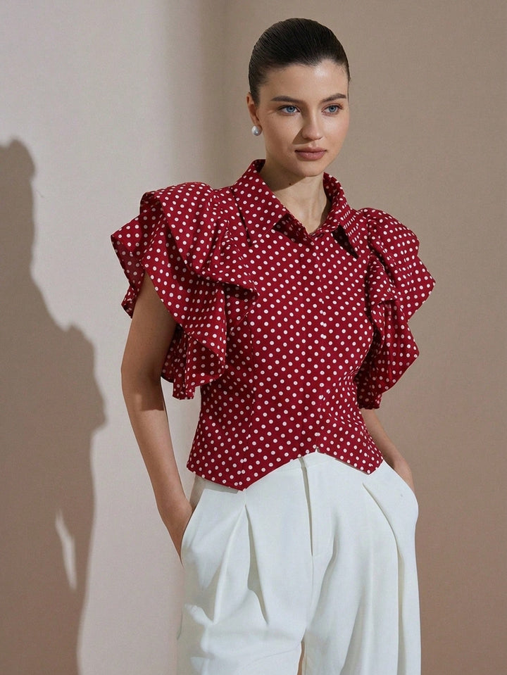 Bluza elegantă SHEIN, roșu