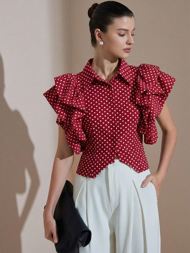Bluza elegantă SHEIN, roșu