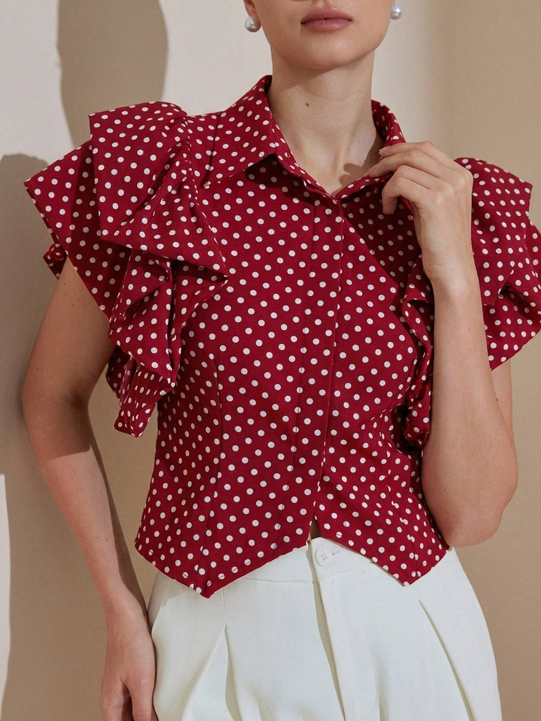 Bluza elegantă SHEIN, roșu