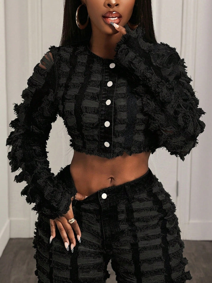 Jachetă denim SHEIN, negru