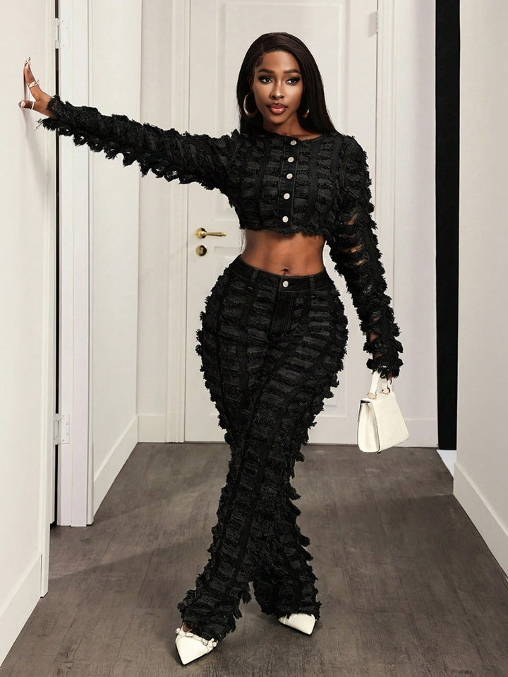 Jachetă denim SHEIN, negru