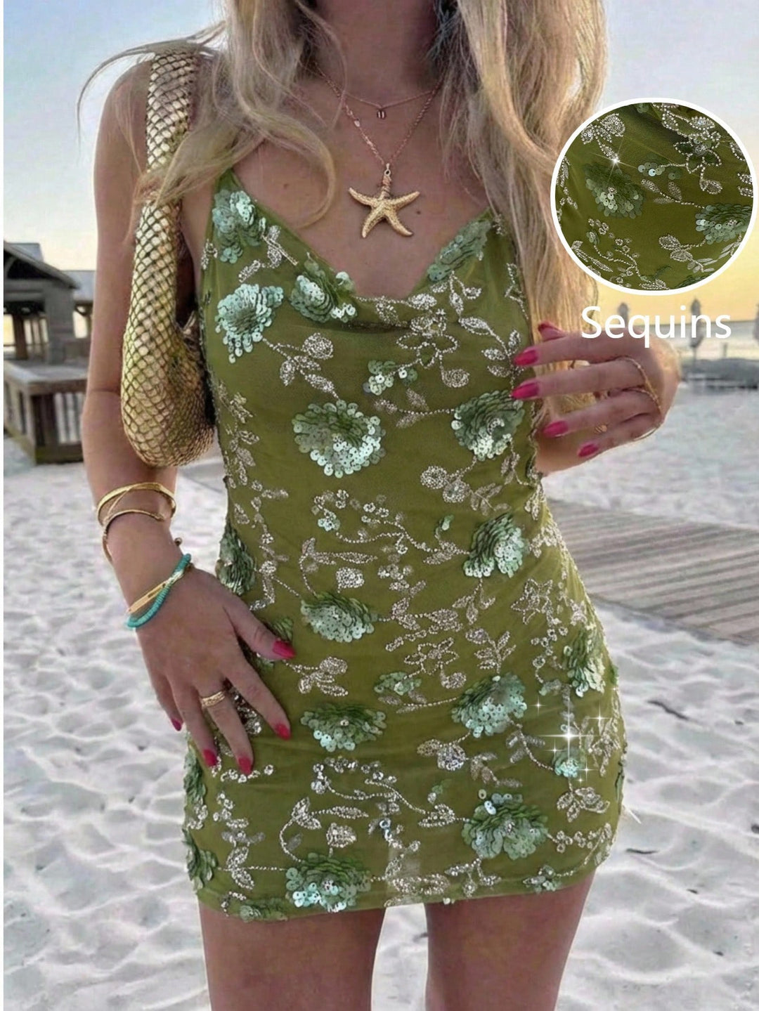 Rochie scurtă SHEIN, verde
