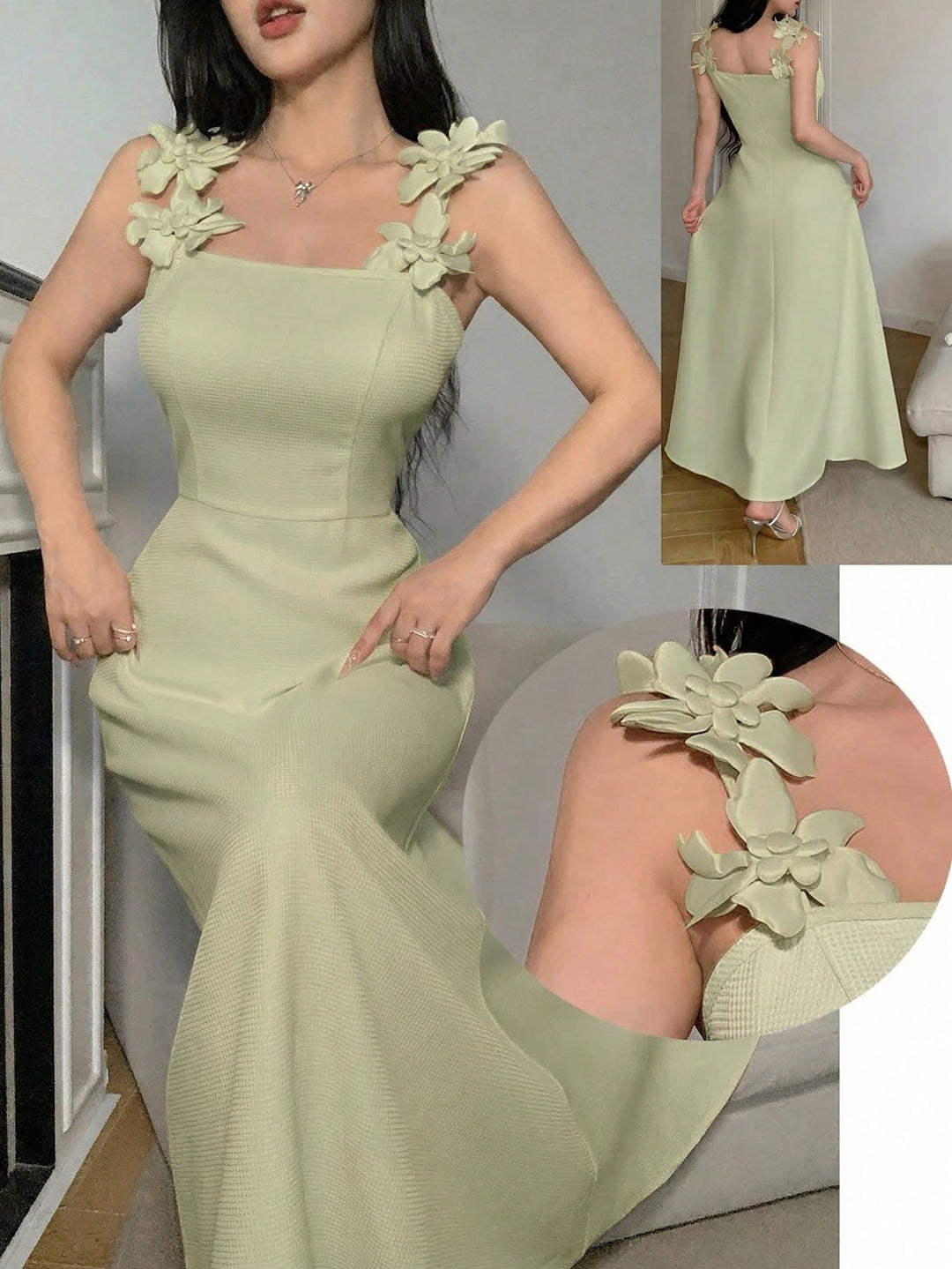 Rochie maxi SHEIN, verde