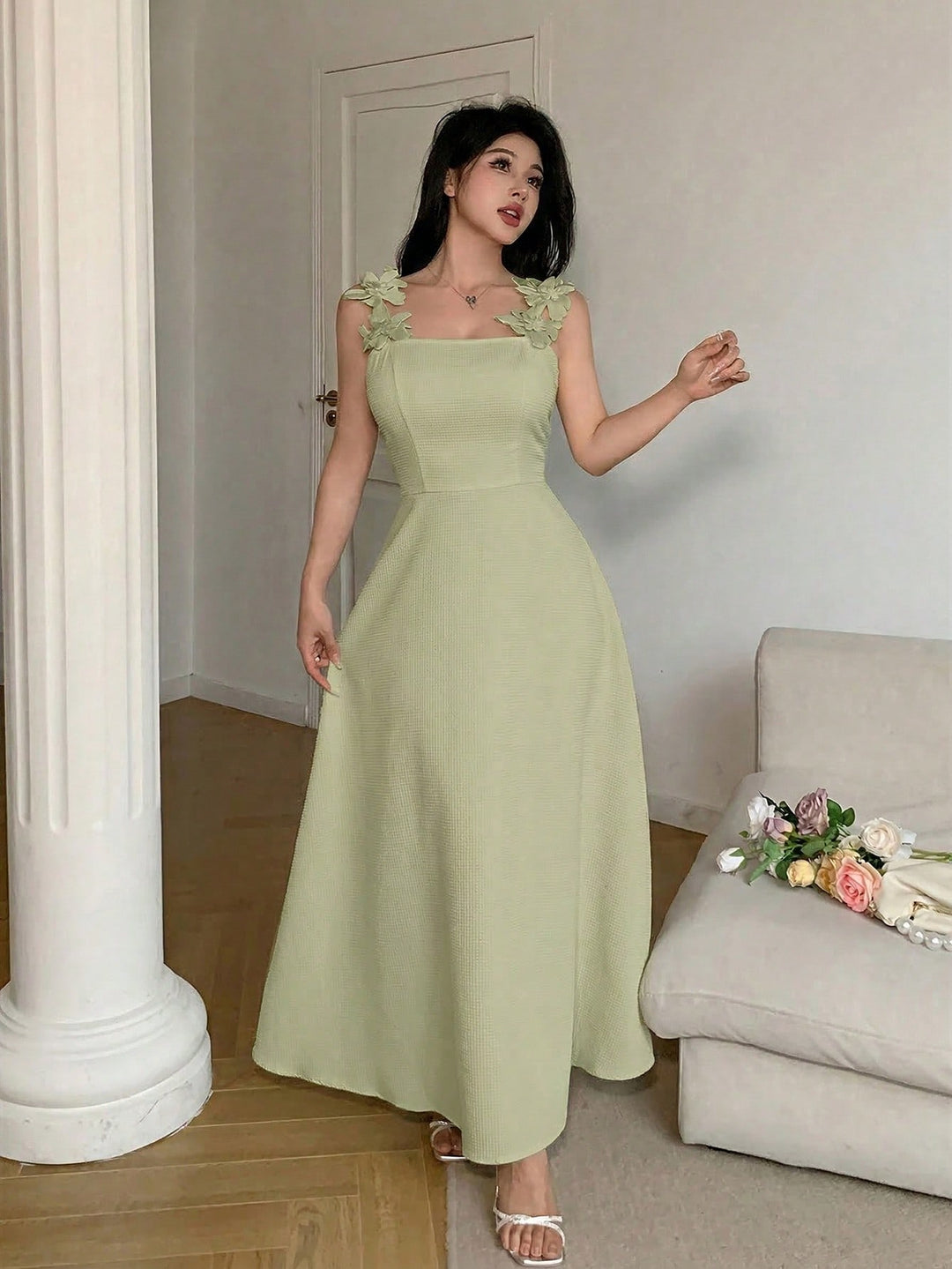 Rochie maxi SHEIN, verde