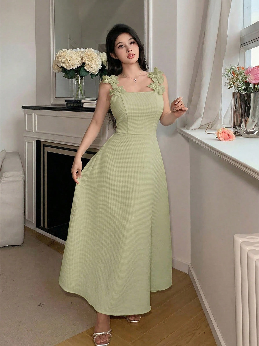 Rochie maxi SHEIN, verde
