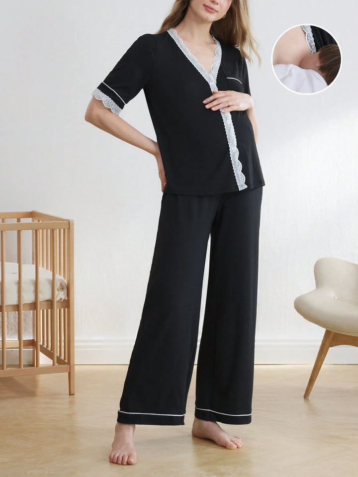 Compleu pijamale SHEIN, negru