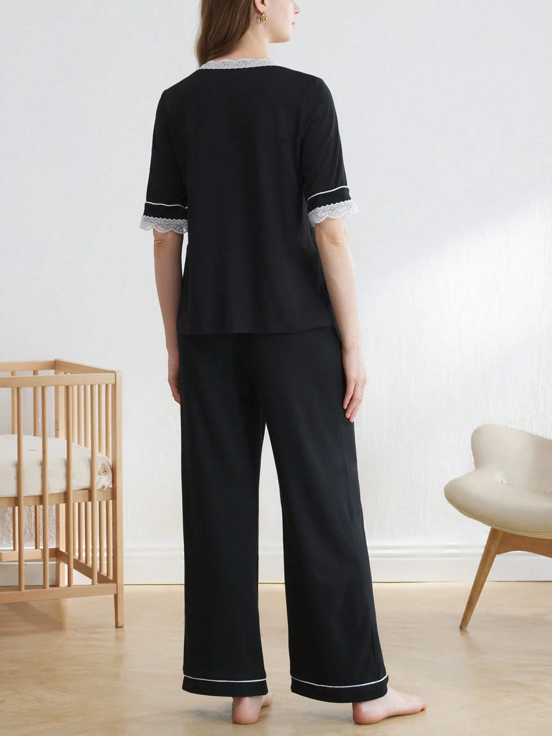 Compleu pijamale SHEIN, negru
