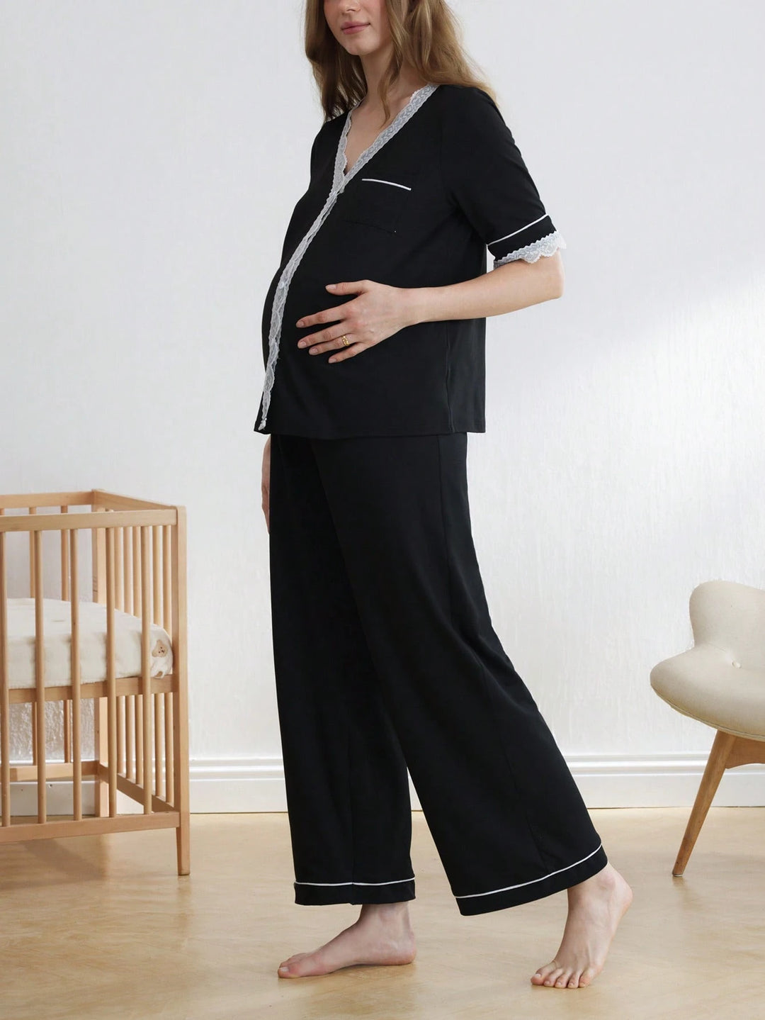 Compleu pijamale SHEIN, negru
