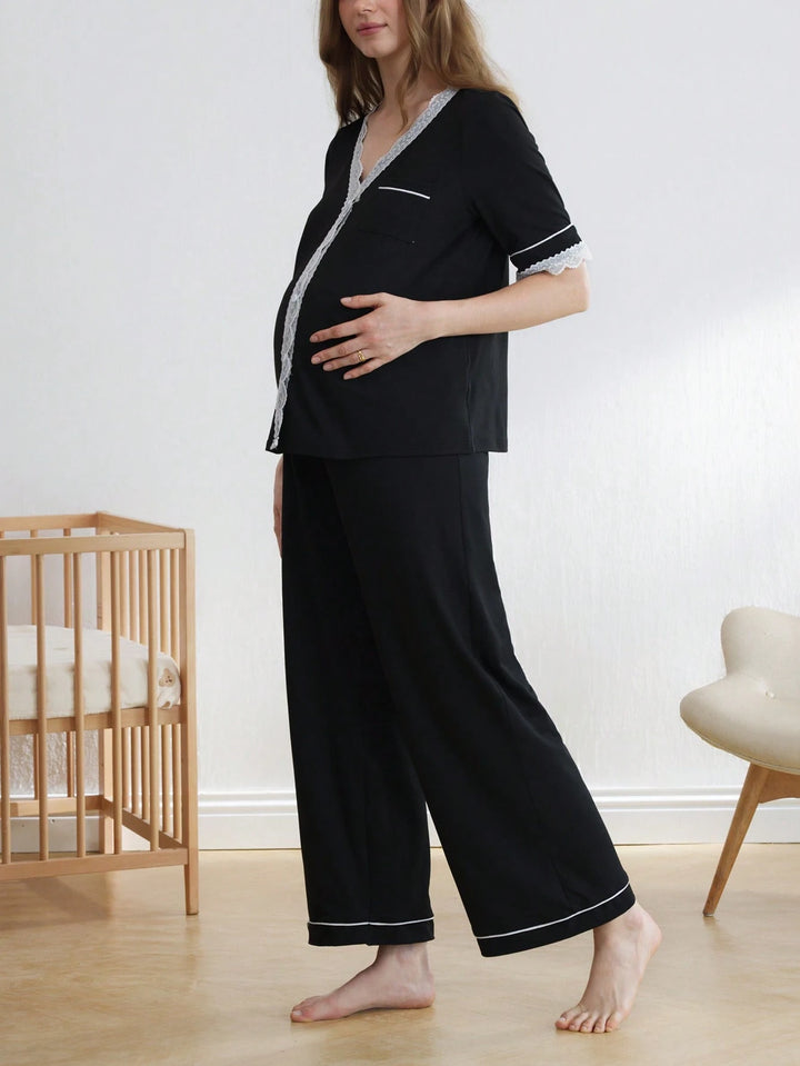 Compleu pijamale SHEIN, negru