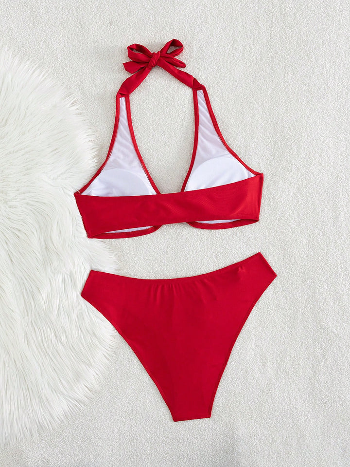 Set bikini de baie SHEIN, roșu